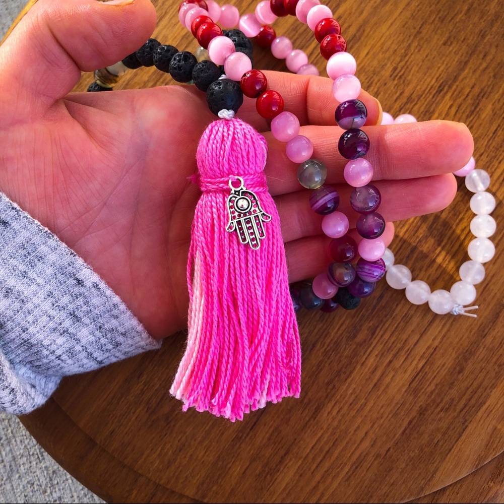 Handmade Early Morning Sunrise Mala Bead Necklace